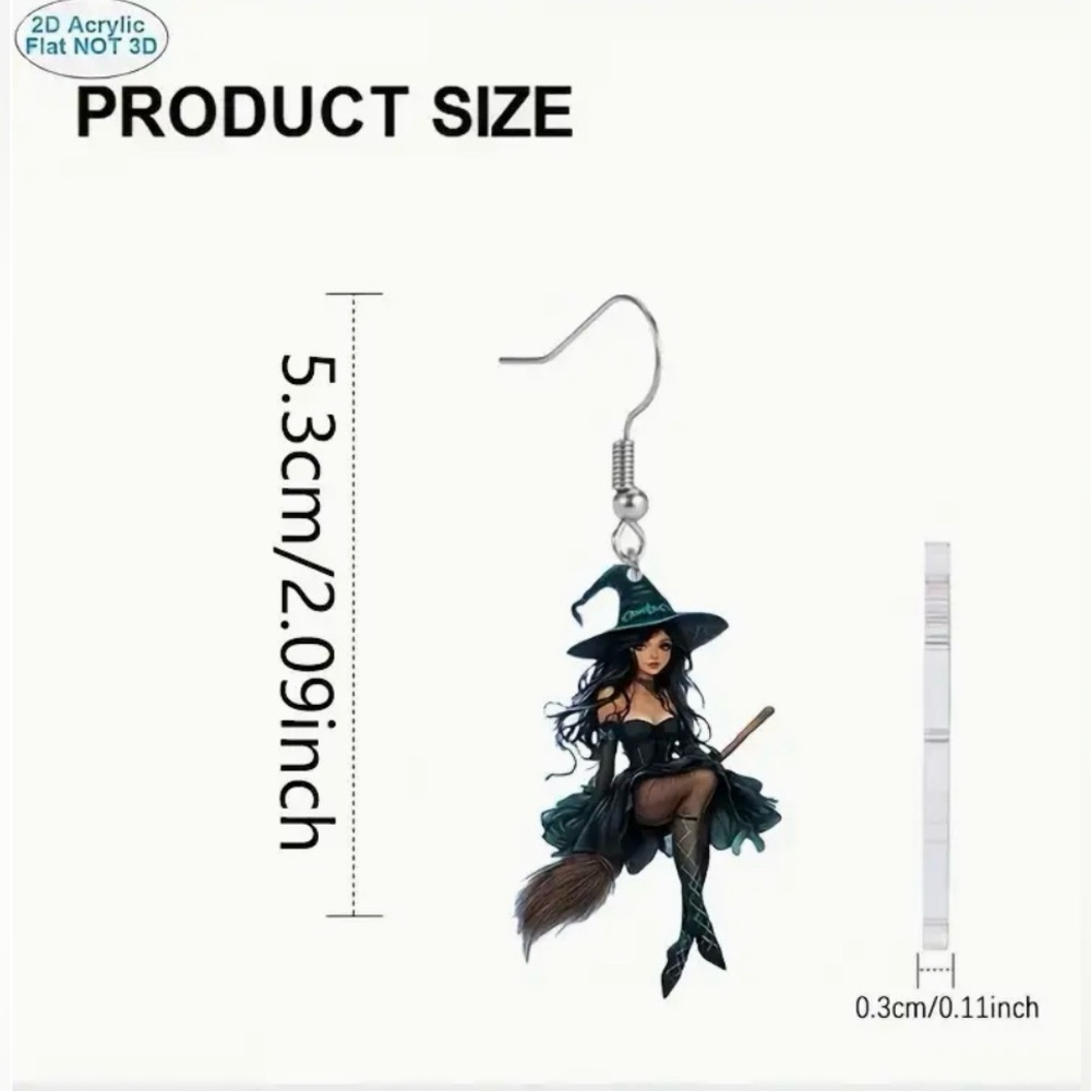 Gothic Witch Earrings Sexy Halloween New - Picture 5 of 8